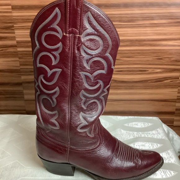 Justin Boots - Red / Maroon - Women’s 9 1/2 - Mens 8 - Picture 6 of 9